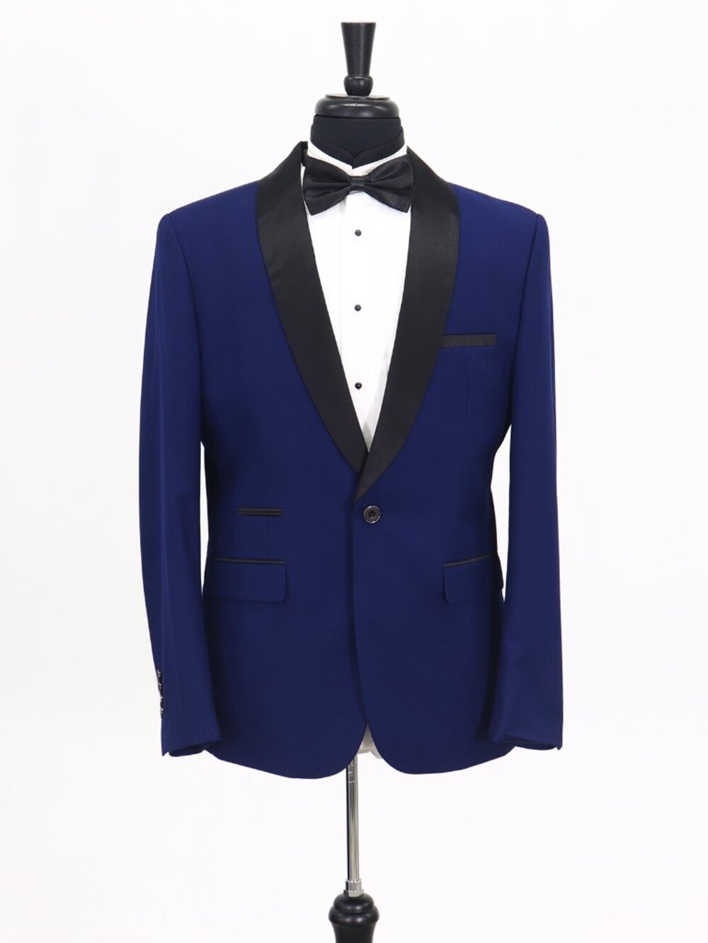 Unique 40R Blue Blazer Sport Coat Tuxedo Jacket 1-Button Solid Y945